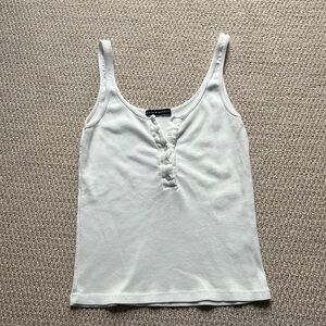 Brandy Melville white button up tank top